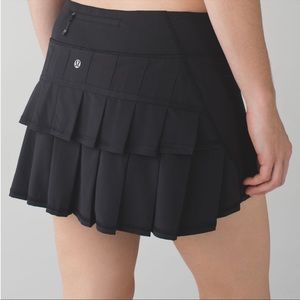 Lululemon Pace Setter Skirt Black Tennis Skort Size 4